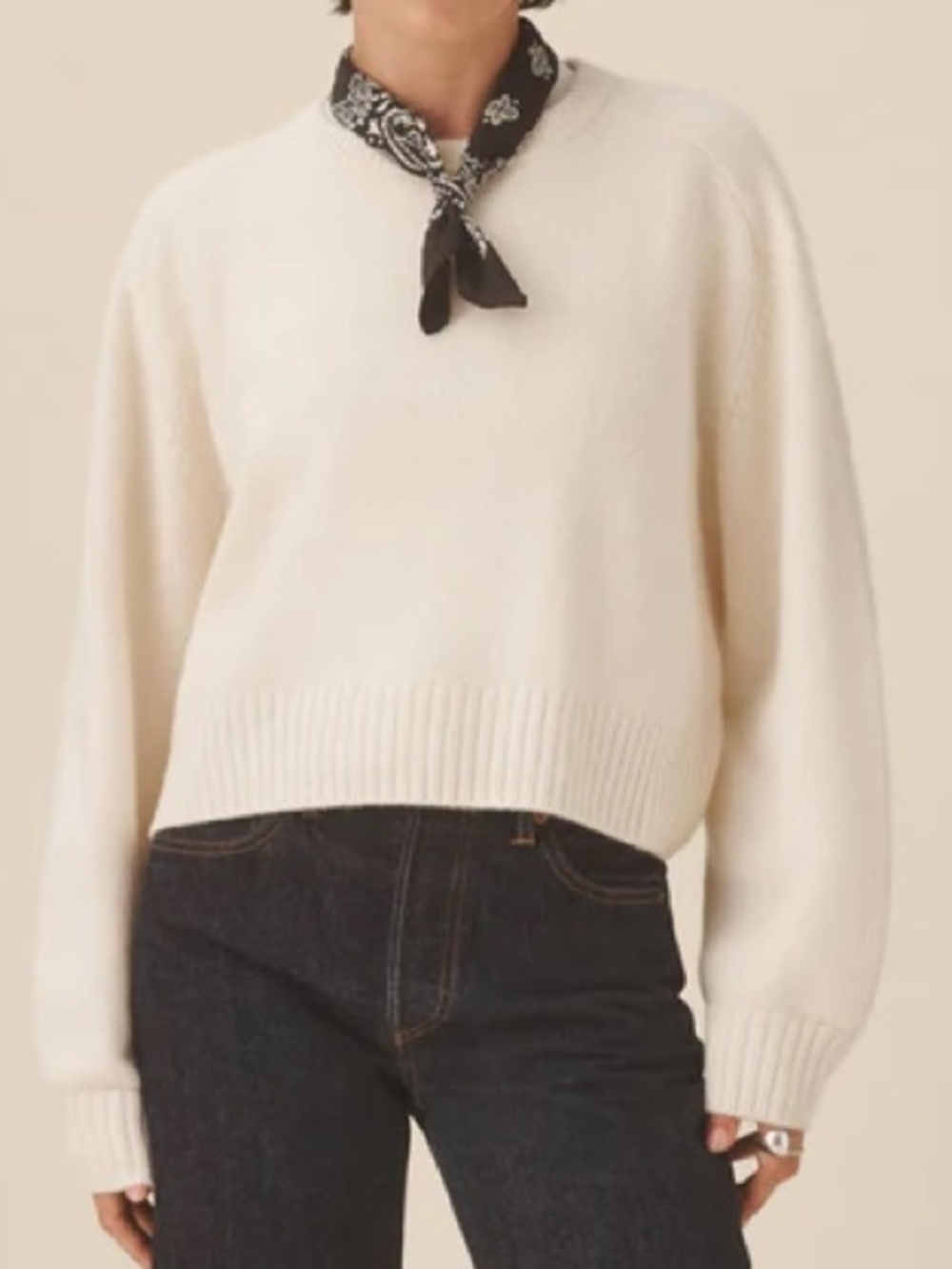 Buck Mason 100% Cashmere Crewneck Sweater Natural Size Medium